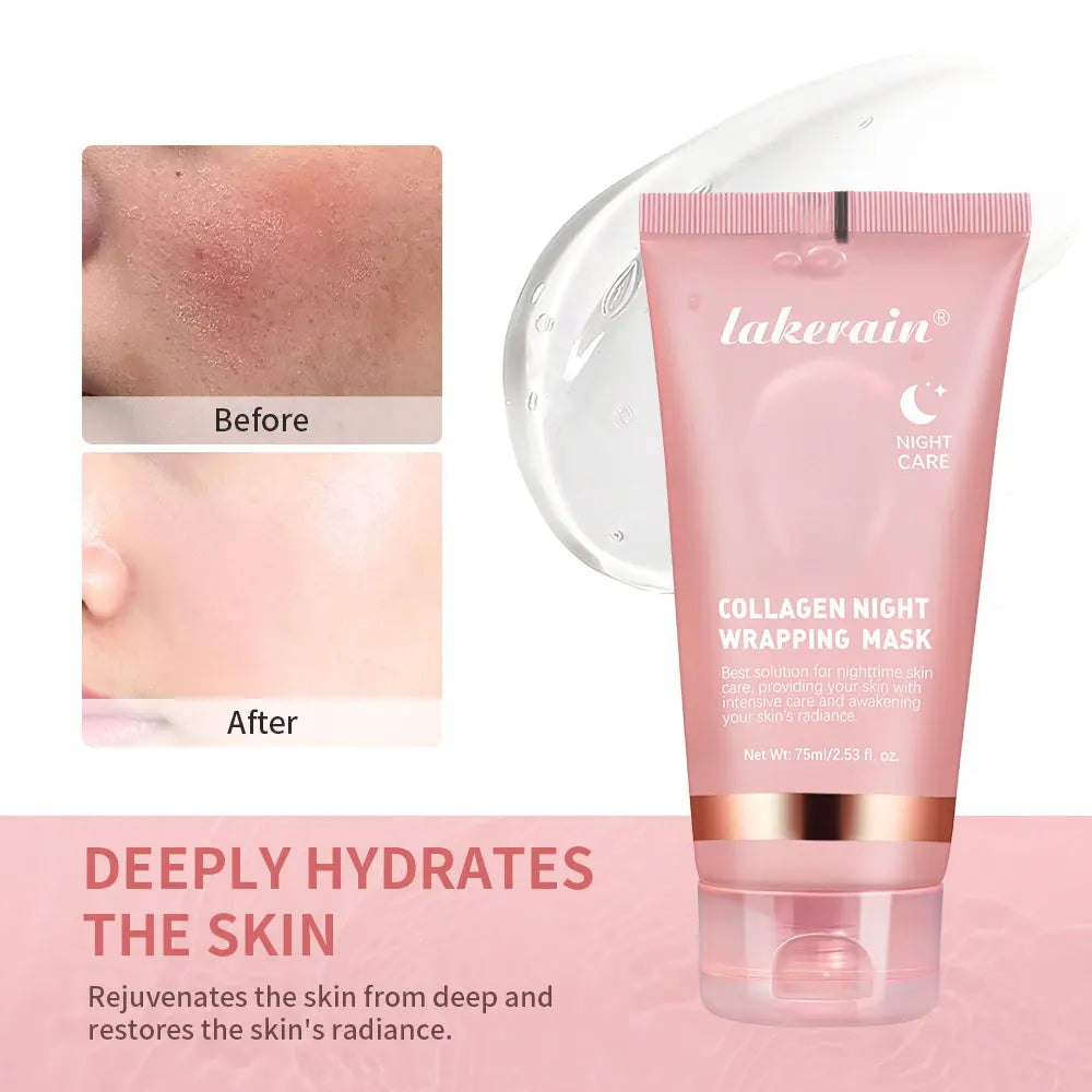 Korean Deep Collagen Peel Off Anti Wrinkle Lifting Skin Care Bio Pack Overnight Wrapping Face Masks