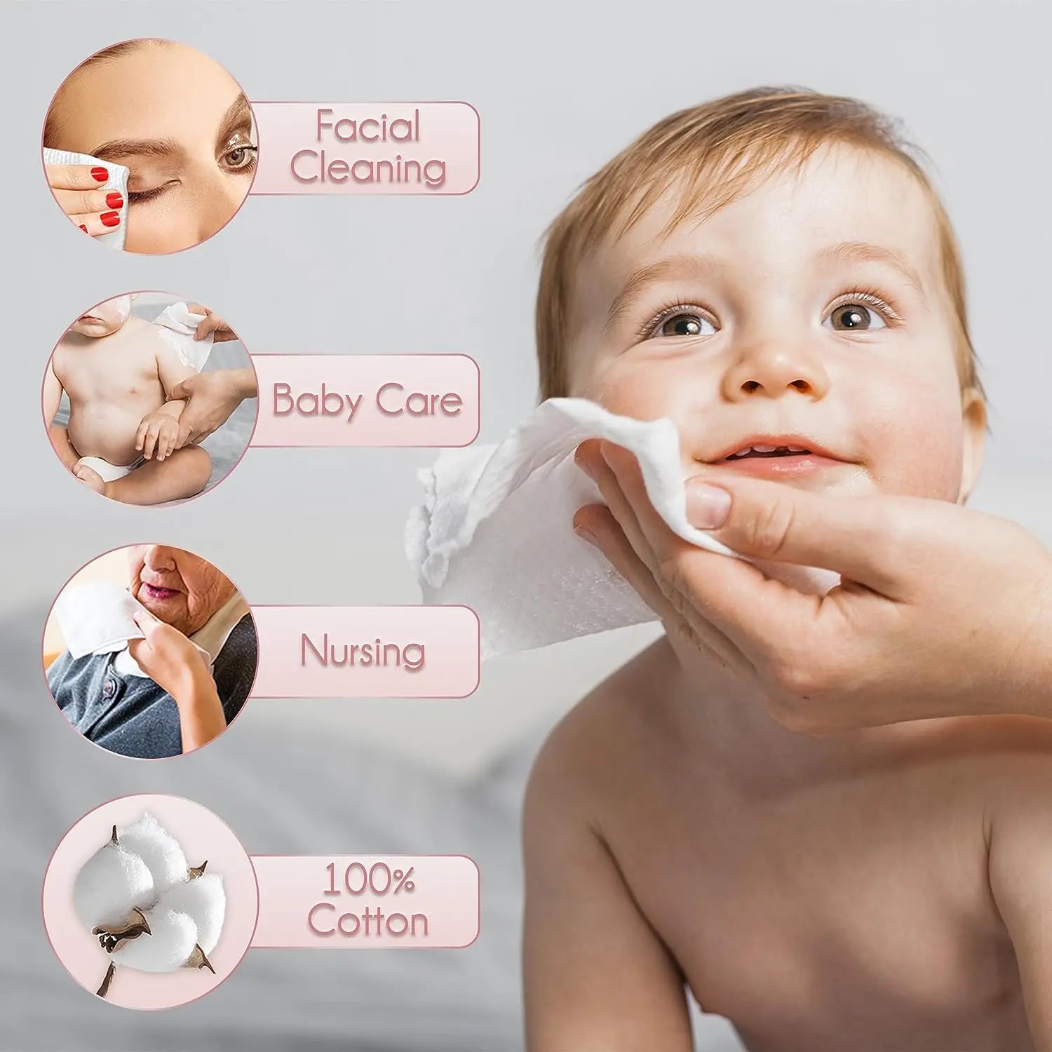 100% Cotton Biodegradable Disposable Face Towel