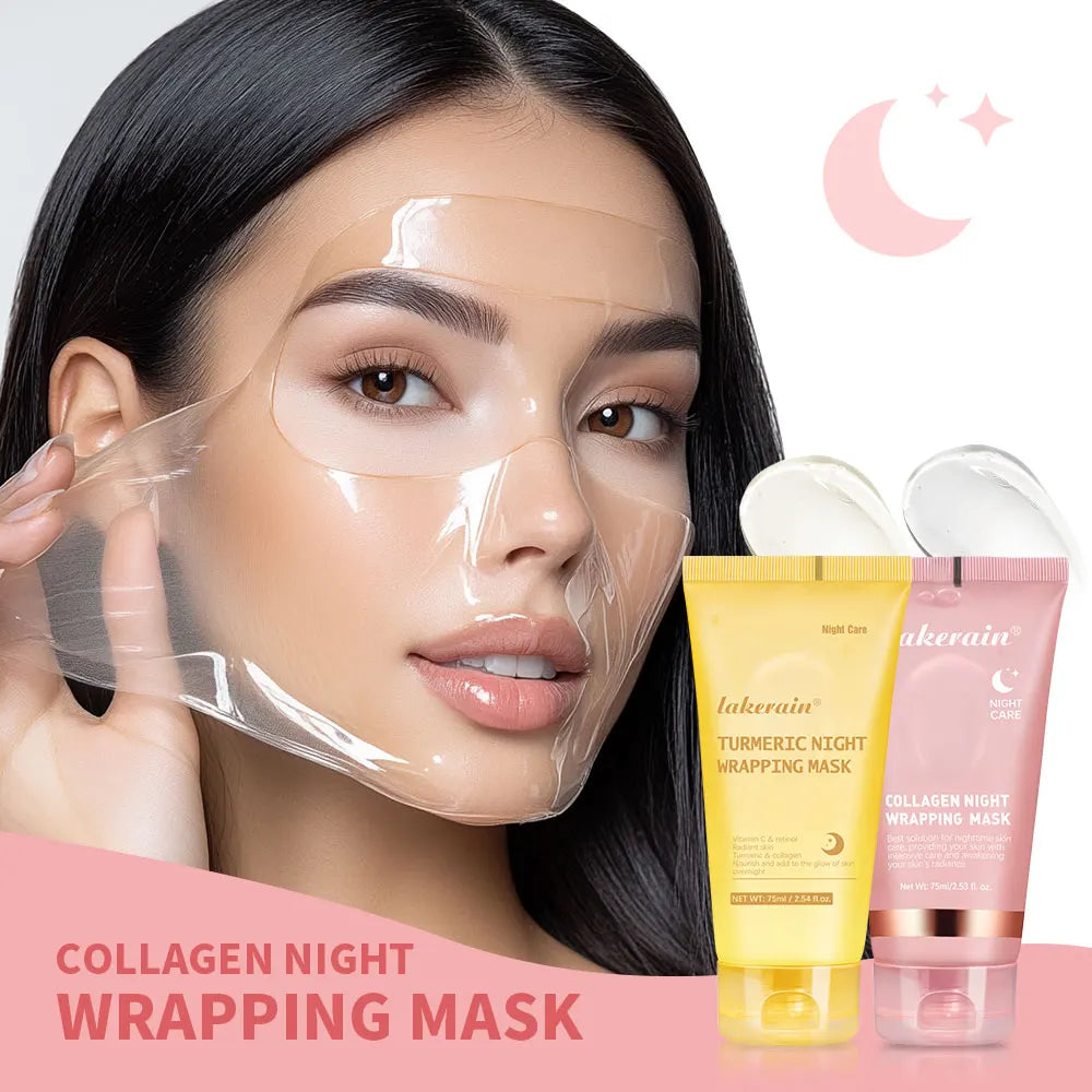 Korean Deep Collagen Peel Off Anti Wrinkle Lifting Skin Care Bio Pack Overnight Wrapping Face Masks