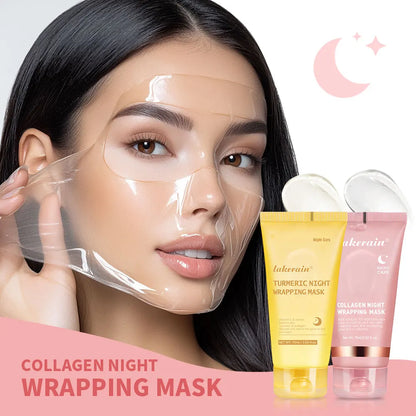 Korean Deep Collagen Peel Off Anti Wrinkle Lifting Skin Care Bio Pack Overnight Wrapping Face Masks