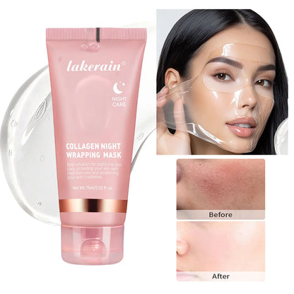 Korean Deep Collagen Peel Off Anti Wrinkle Lifting Skin Care Bio Pack Overnight Wrapping Face Masks