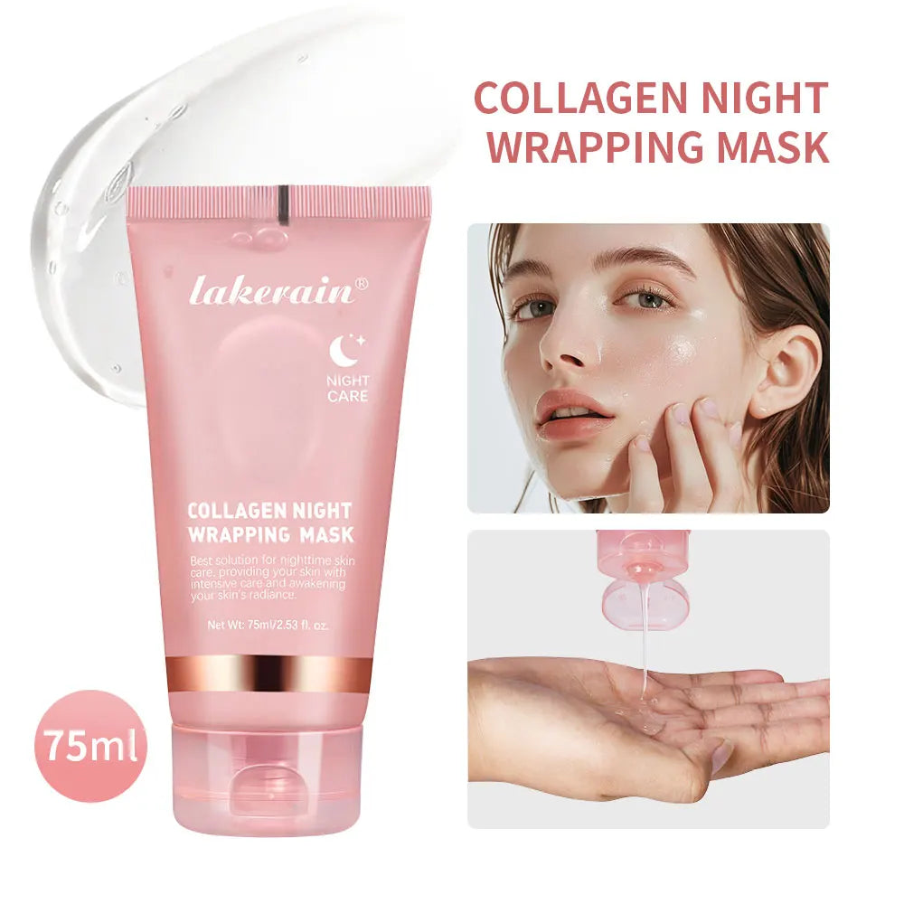 Korean Deep Collagen Peel Off Anti Wrinkle Lifting Skin Care Bio Pack Overnight Wrapping Face Masks