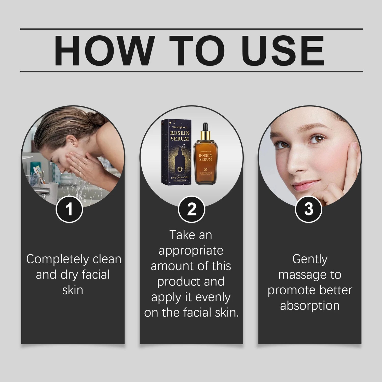 Korean Collagen Anti-Wrinkle Essence Firming Fade Fine Lines Face Tighten Whitening Sagging Moisturizer (Instant Effect)