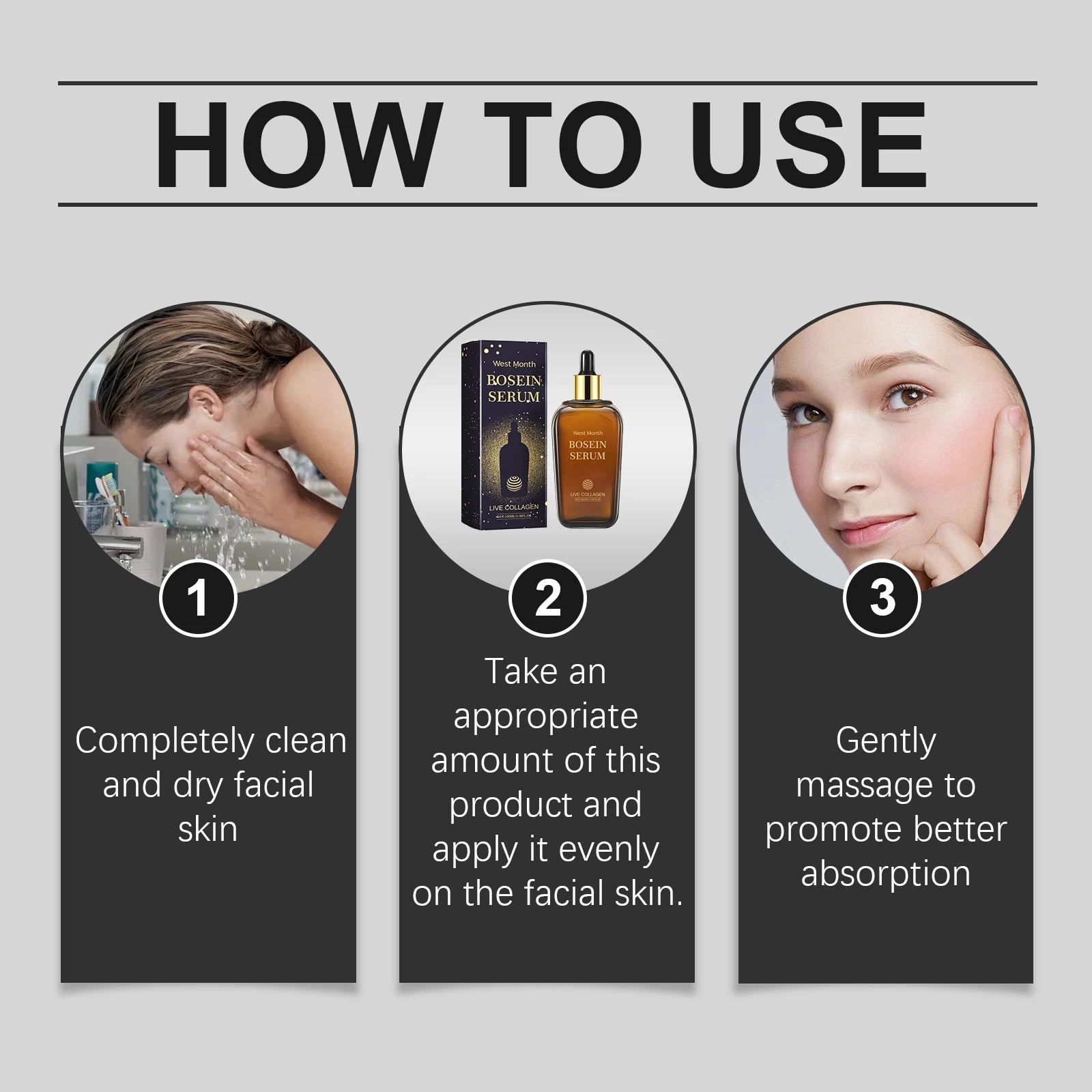 Korean Collagen Anti-Wrinkle Essence Firming Fade Fine Lines Face Tighten Whitening Sagging Moisturizer (Instant Effect)