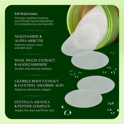 Korean Skincare Cleansing Centella Asiatica Niacinamide Peptides Hydrating Facial Cotton Pads Minimizing Toner Pads